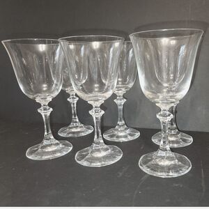 Royal Bavarian Crystal hand Cut Stems Water Wine Goblets with Box 6ct. 1980's‎